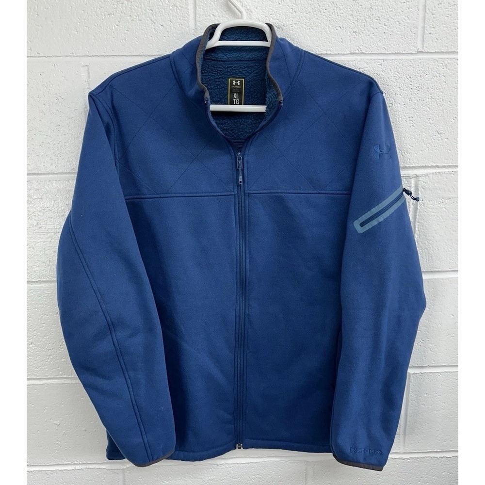 Under Armour Storm Cold Gear Extreme Fill Zip Fleece Jacket Blue / Men's XL